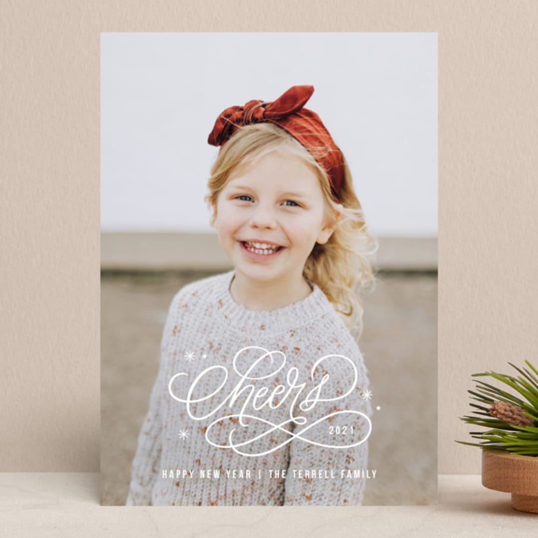 "Cheers Scripted" - Retired Holiday Cards in Snow by Kristen Smith - Front