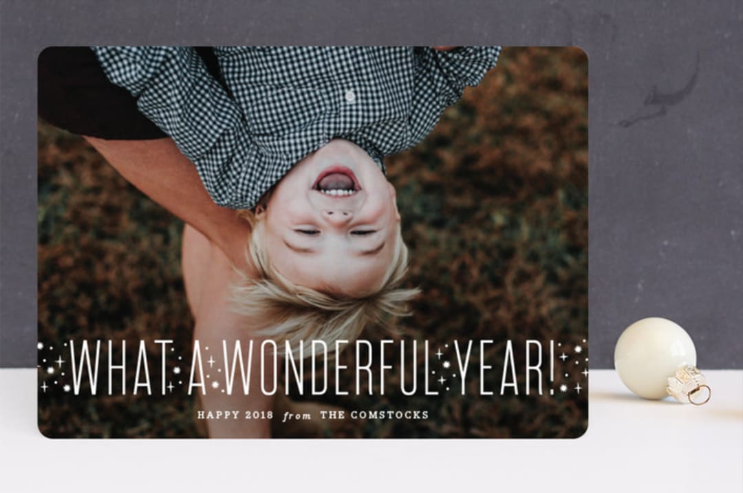 "What a Year" - Retired Holiday Cards in Snow by Sarah Brown - Front