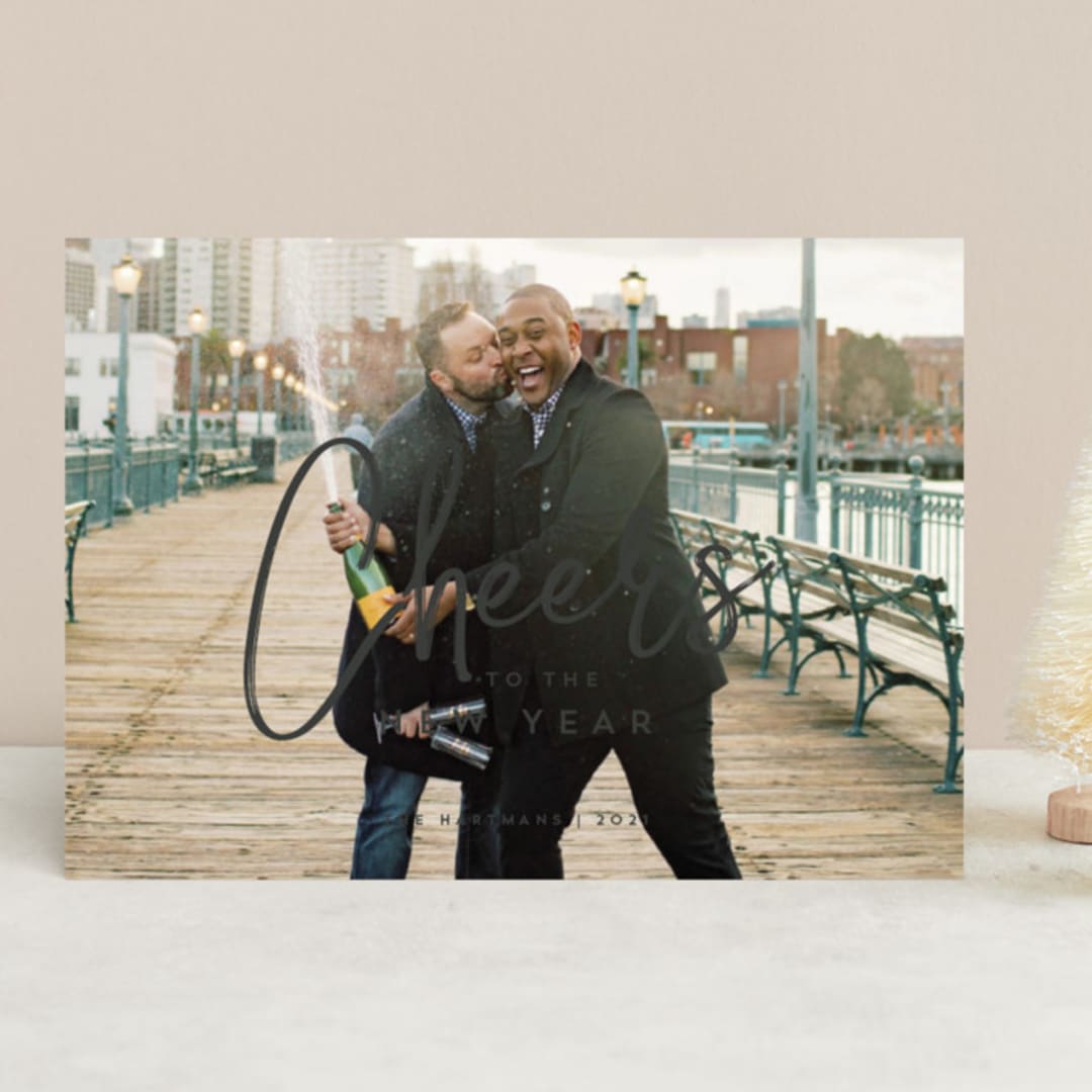 "signature cheers" - Retired Holiday Cards in Coal by Lori James - Front