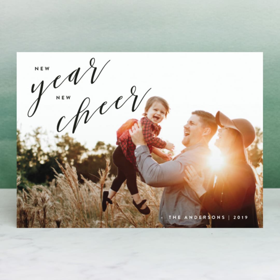 "New Year, New Cheer" - Retired Holiday Cards in Onyx by JoAnn Jinks - Front