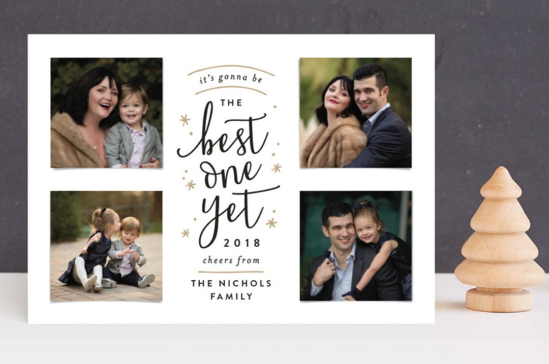 "Best One Yet" - Retired Holiday Cards in Golden by Hooray Creative - Front