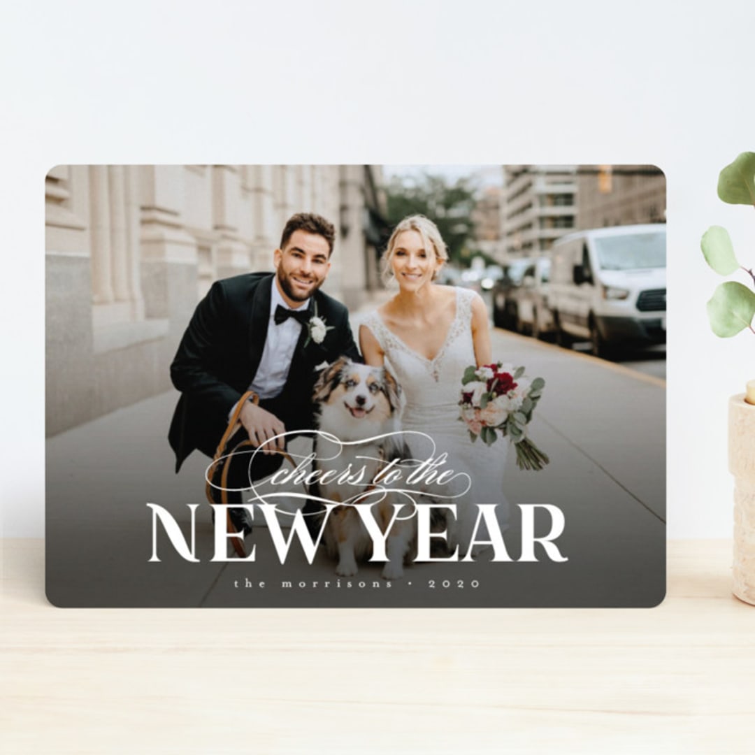 "Lux" - Retired Holiday Cards in Cloud by Orasie - Front