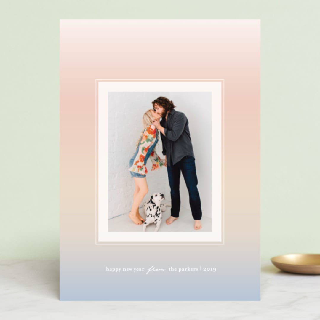 "Modern Sunset" - Retired Holiday Cards in Sunset by Annie Shapiro - Front