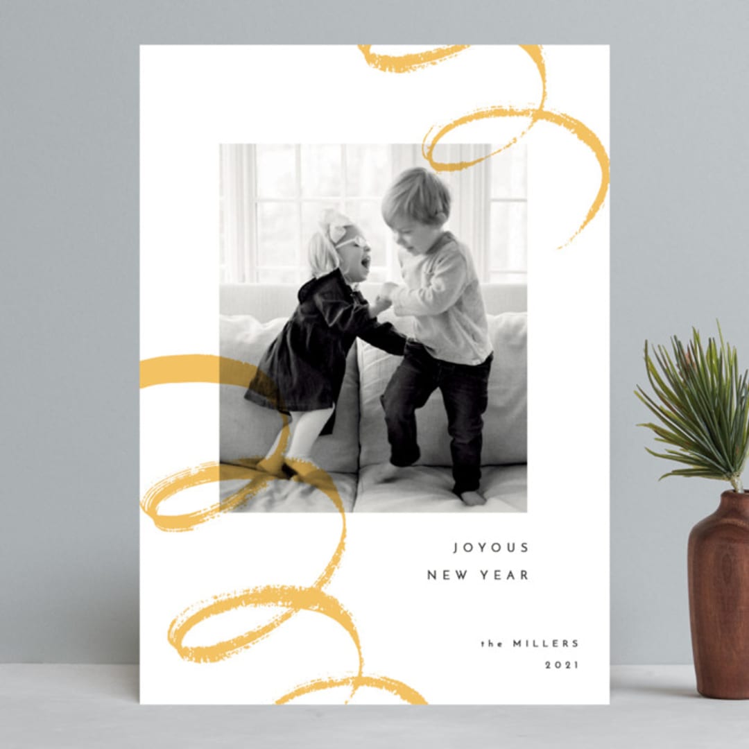 "serpentines" - Retired Holiday Cards in Honey by Sumak Studio - Front