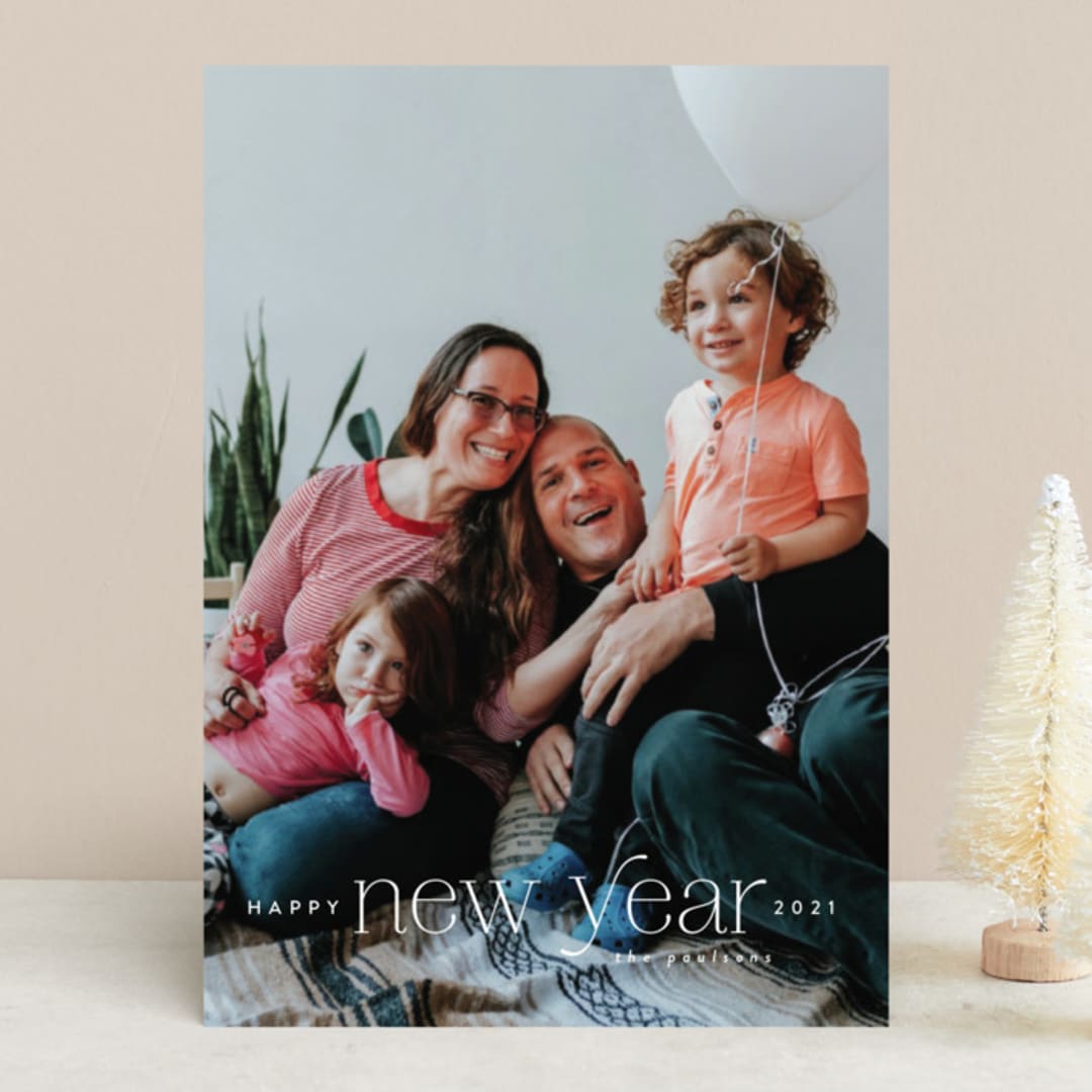 "New Year Type" - Retired Holiday Cards in Flurry by Jen Banks - Front
