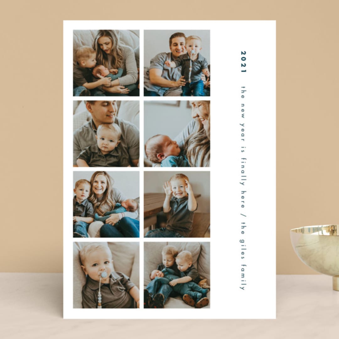 "New Year, Finally Here" - Retired Holiday Cards in Teal Spruce by Thomas Ward - Front