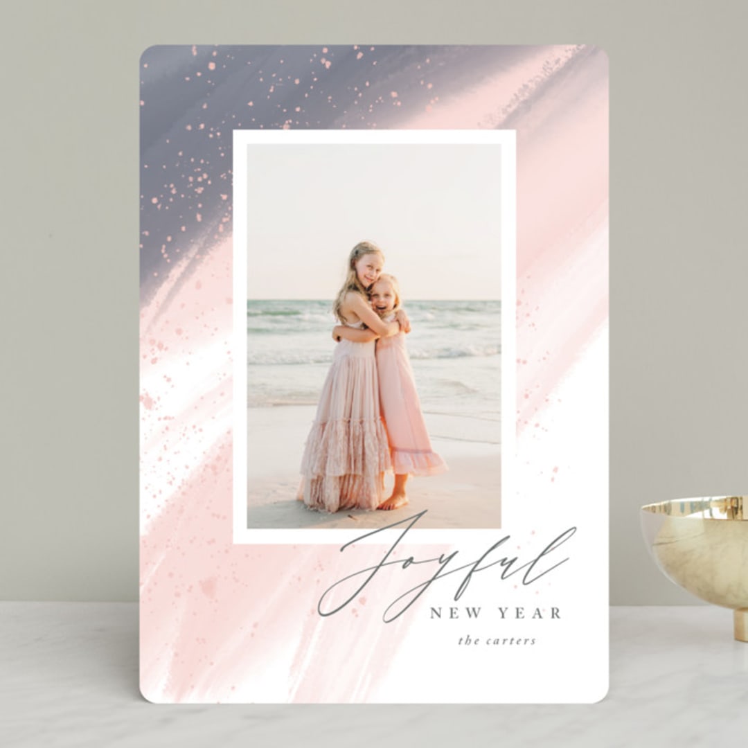"softly brushed" - Retired Holiday Cards in Winter Rose by Roopali - Front