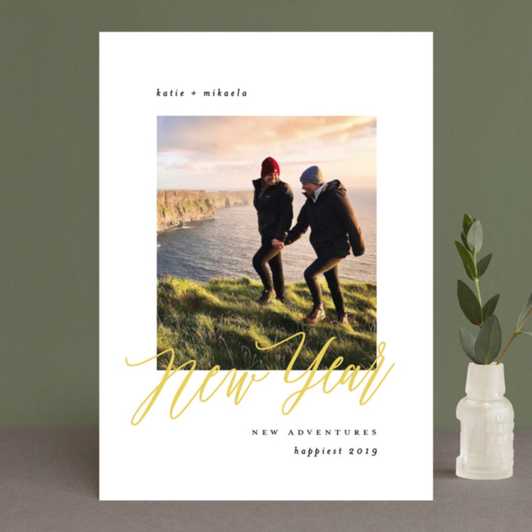 "Adventure" - Retired Holiday Cards in Sunrise by Corinne Malesic - Front