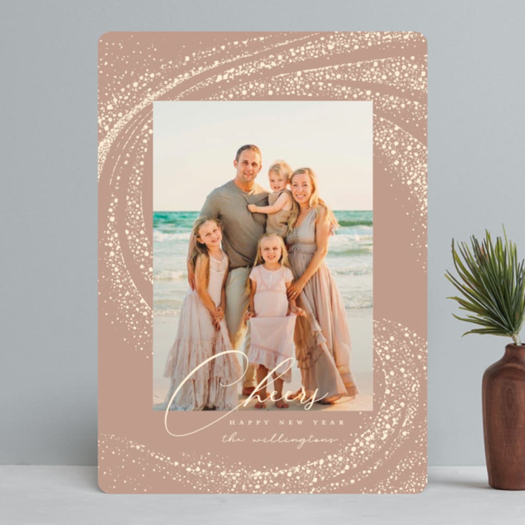 "Cheer Rays" - Retired Holiday Cards in Blush by Vivian Yiwing - Front