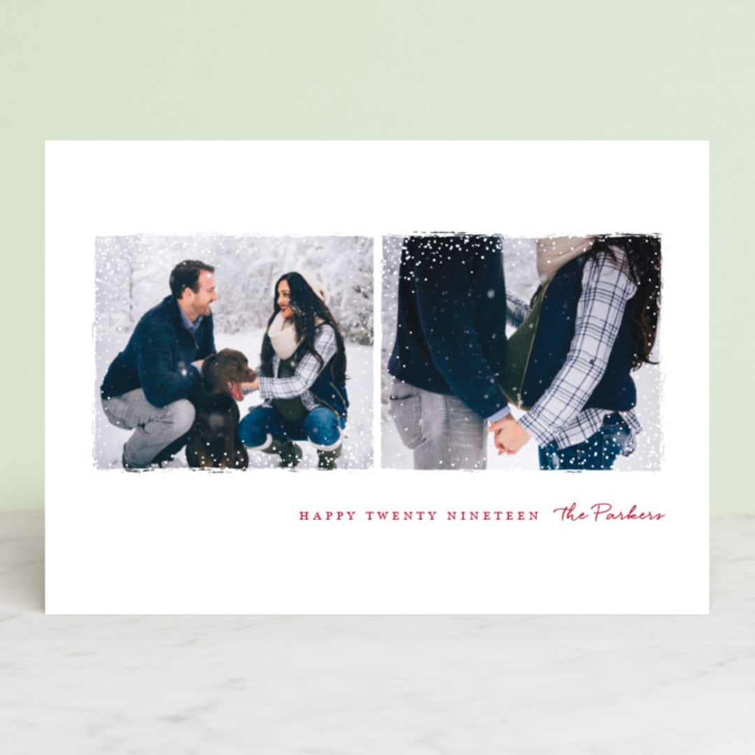 "Snowy Frames" - Retired Holiday Cards in Cherry by Jessica Maslyn - Front