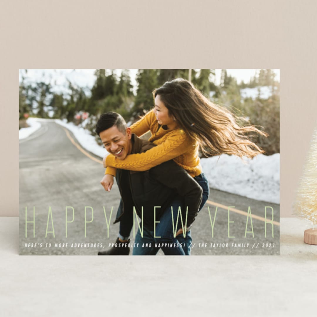"sweet and classic" - Retired Holiday Cards in Sage by Abi de Leon - Front