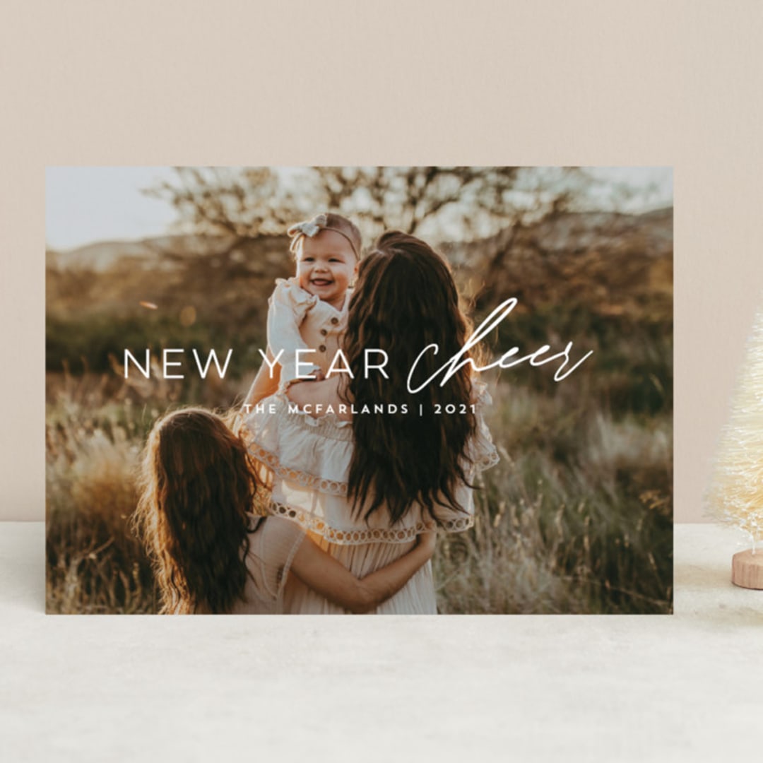 "new cheer" - Retired Holiday Cards in Snow by Anna Elder - Front