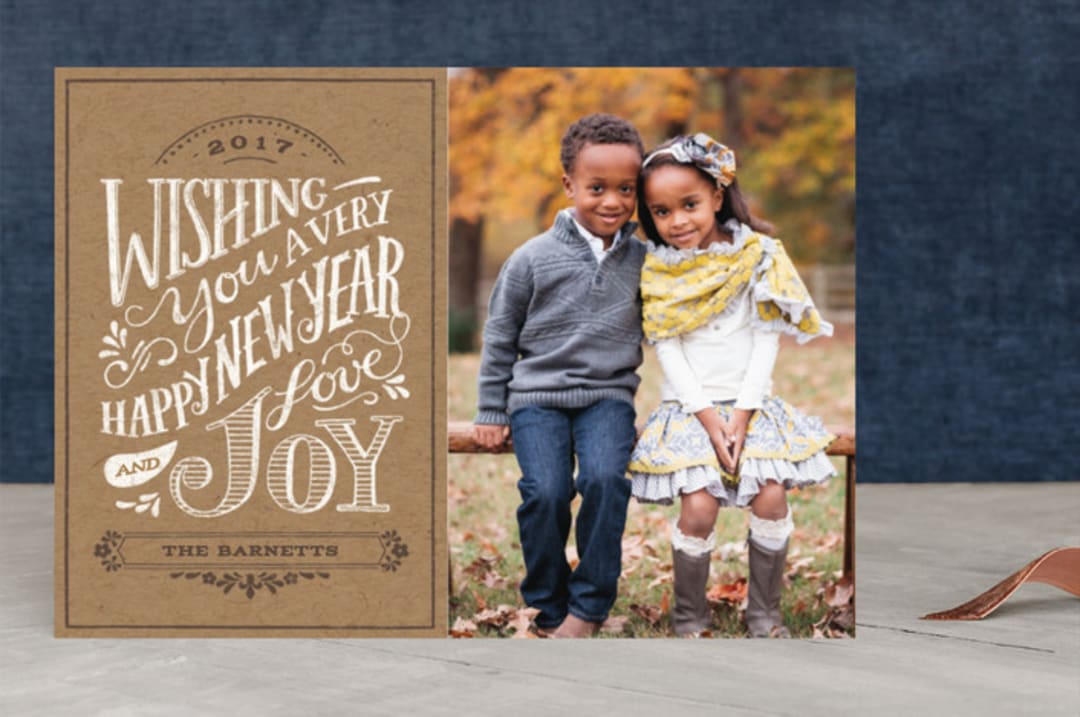 "Rustic Wishes" - Retired Holiday Cards in Kraft by Griffinbell Paper Co. - Front