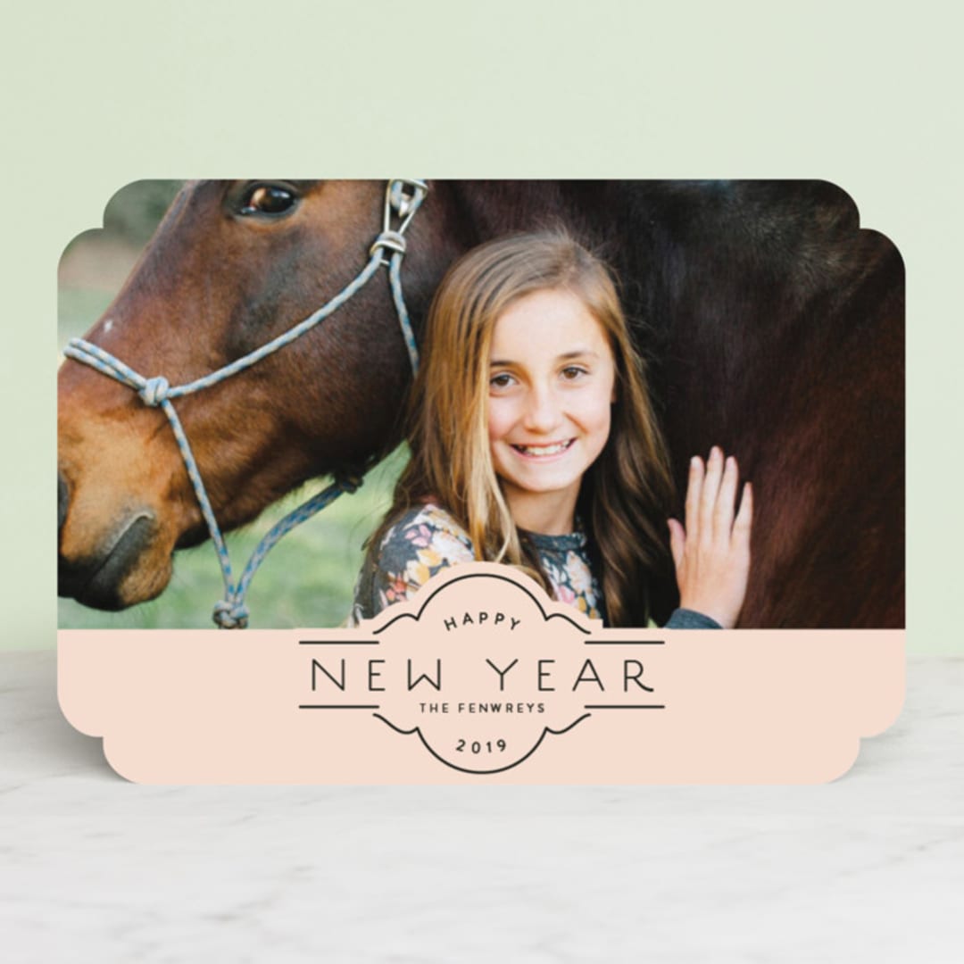 "scalloped adornment" - Retired Holiday Cards in Blush by Rebecca Durflinger - Front