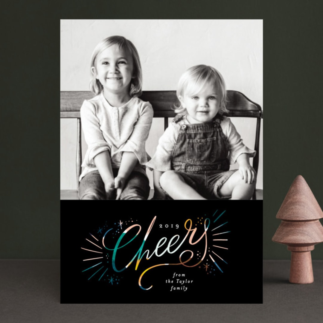 "Cheers glow" - Retired Holiday Cards in Midnight by Alethea and Ruth - Front