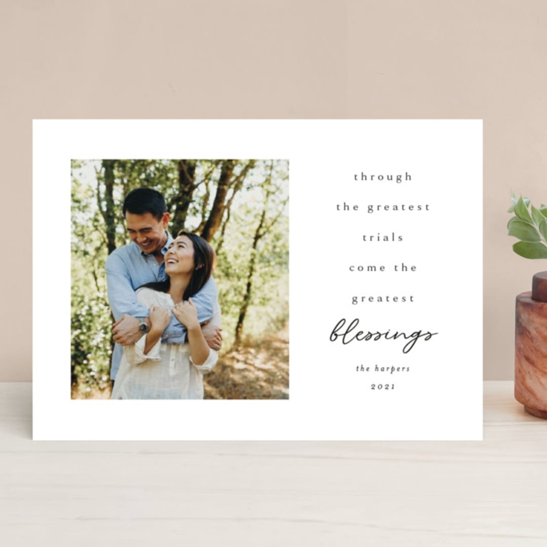 "Blessings" - Retired Holiday Cards in Coal by Kasia Labocki - Front