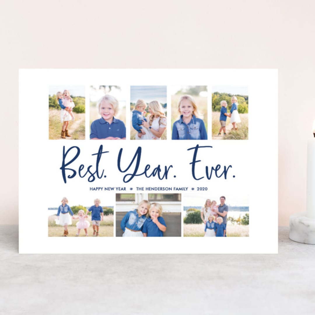 "Best. Year. Ever." - Retired Holiday Cards in Midnight by Wild Lily Designs - Front