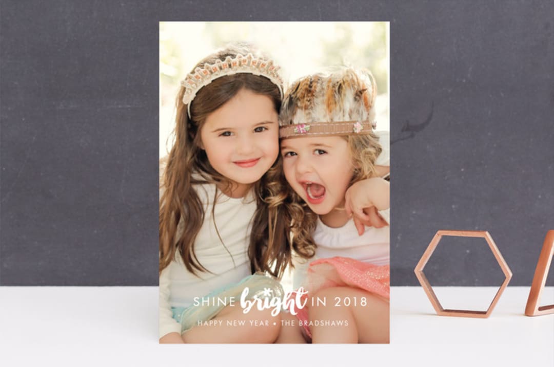 "Shine Bright" - Retired Holiday Cards in Snow by Shirley Lin Schneider - Front