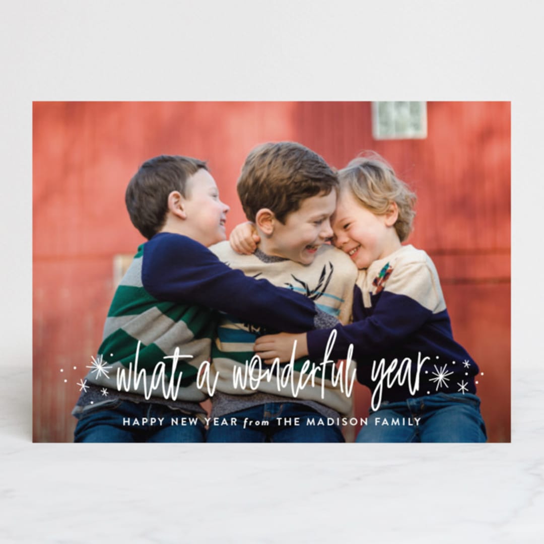 "Wonderful Year" - Retired Holiday Cards in Snow by Sarah Brown - Front