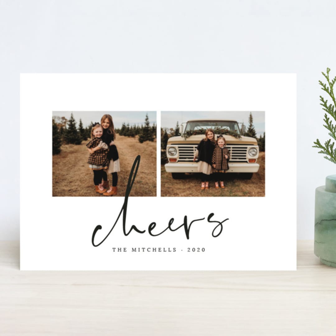 "Simple Cheers" - Retired Holiday Cards in Pearl by Summer Winkelman - Front