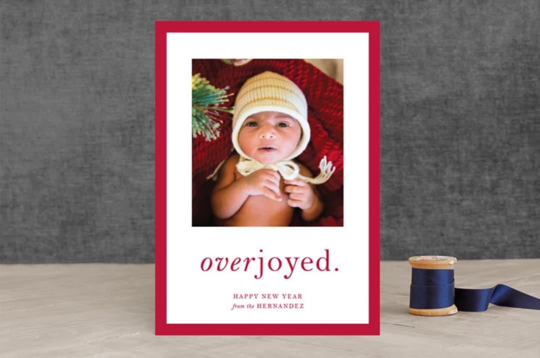 "Simply Overjoyed" - Retired Holiday Cards in Crimson by Kimberly FitzSimons - Front