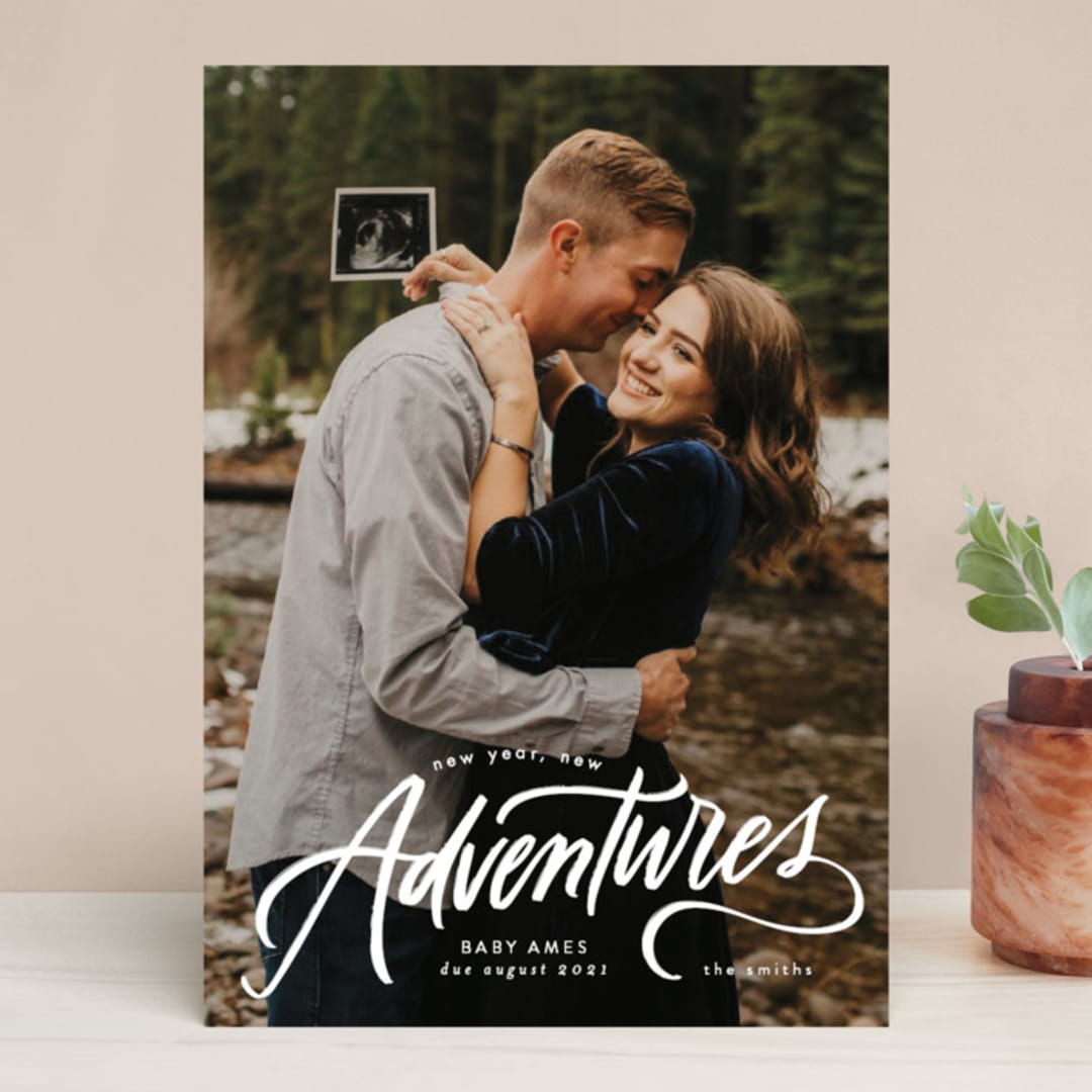 "New Year. New Adventures" - Retired Holiday Cards in Winter by Erin L. Wilson - Front