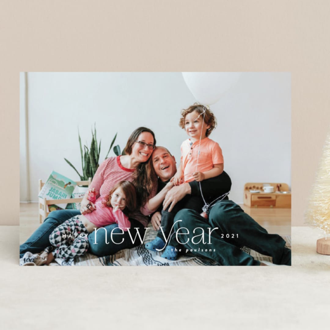 "New Year Type" - Retired Holiday Cards in Flurry by Jen Banks - Front