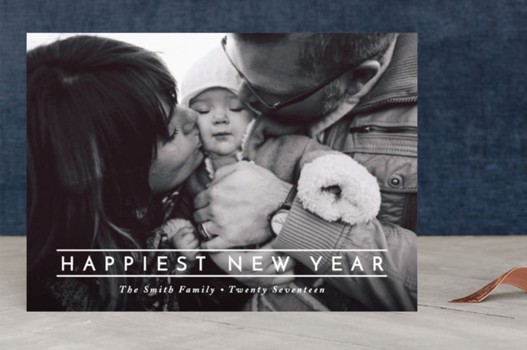 "Happiest Twenty Seventeen" - Retired Holiday Cards in Polar Bear by Playground Prints - Front