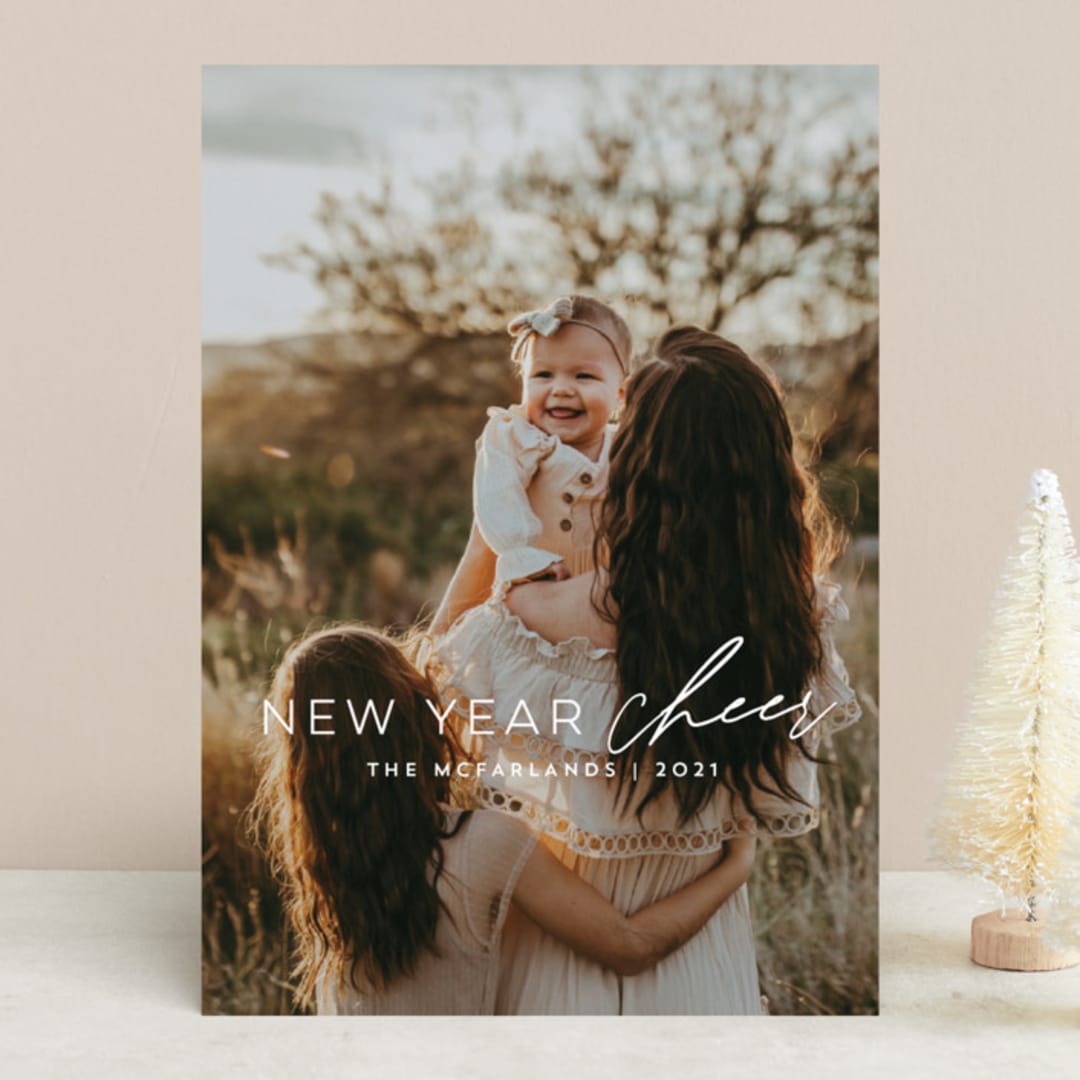 "new cheer" - Retired Holiday Cards in Snow by Anna Elder - Front