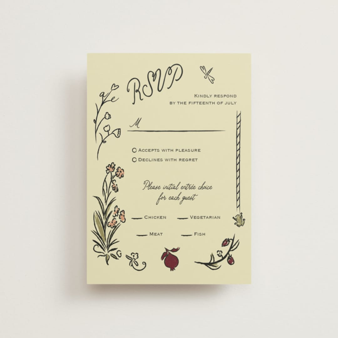 "Love Rests in a Garden" - RSVP Postcards in Oat by Helena Vitto - Front