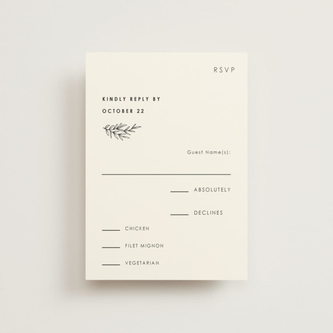 "Modern Bliss" - RSVP Postcards in Cream by Elly - Front