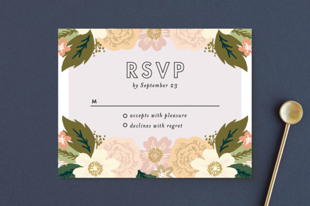 "Classic Floral" - RSVP Postcards in Spring Blush by Alethea and Ruth - Front