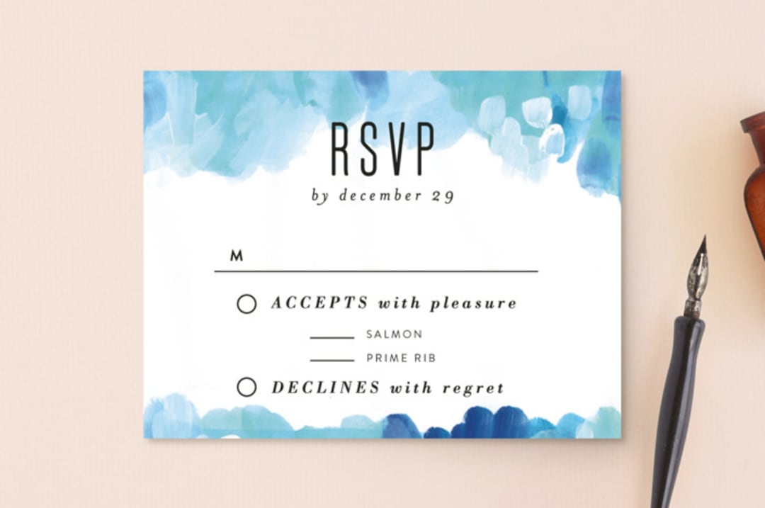 "Gallery Abstract Art" - RSVP Postcards in Ocean by Alethea and Ruth - Front