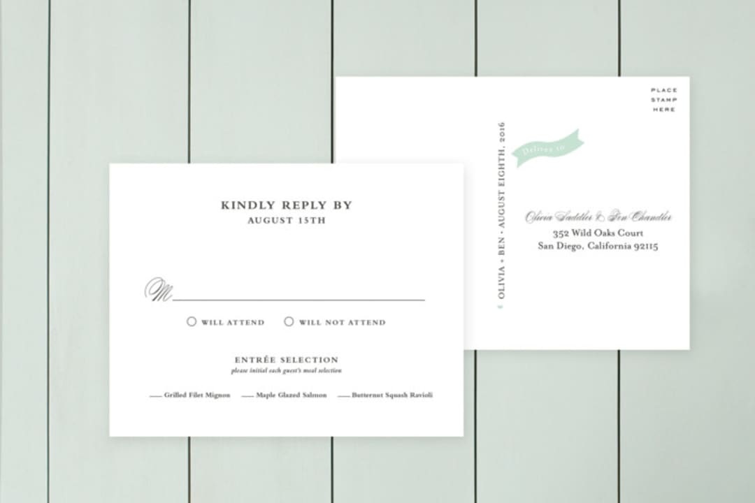 "Notable" - RSVP Postcards in Robins Egg by Olivia Raufman - Front