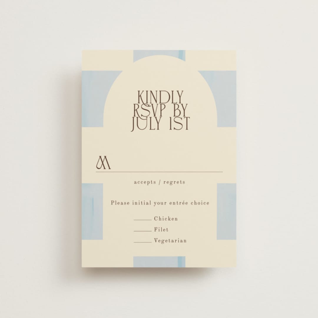"Checker Wash" - RSVP Postcards in Ivory by Baumbirdy - Front
