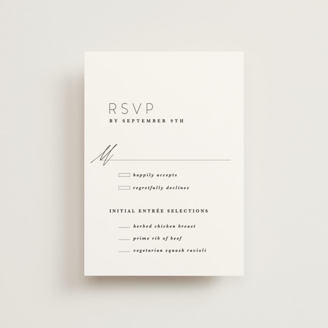 "Paire" - RSVP Postcards in Tuxedo by Kate Ahn - Front