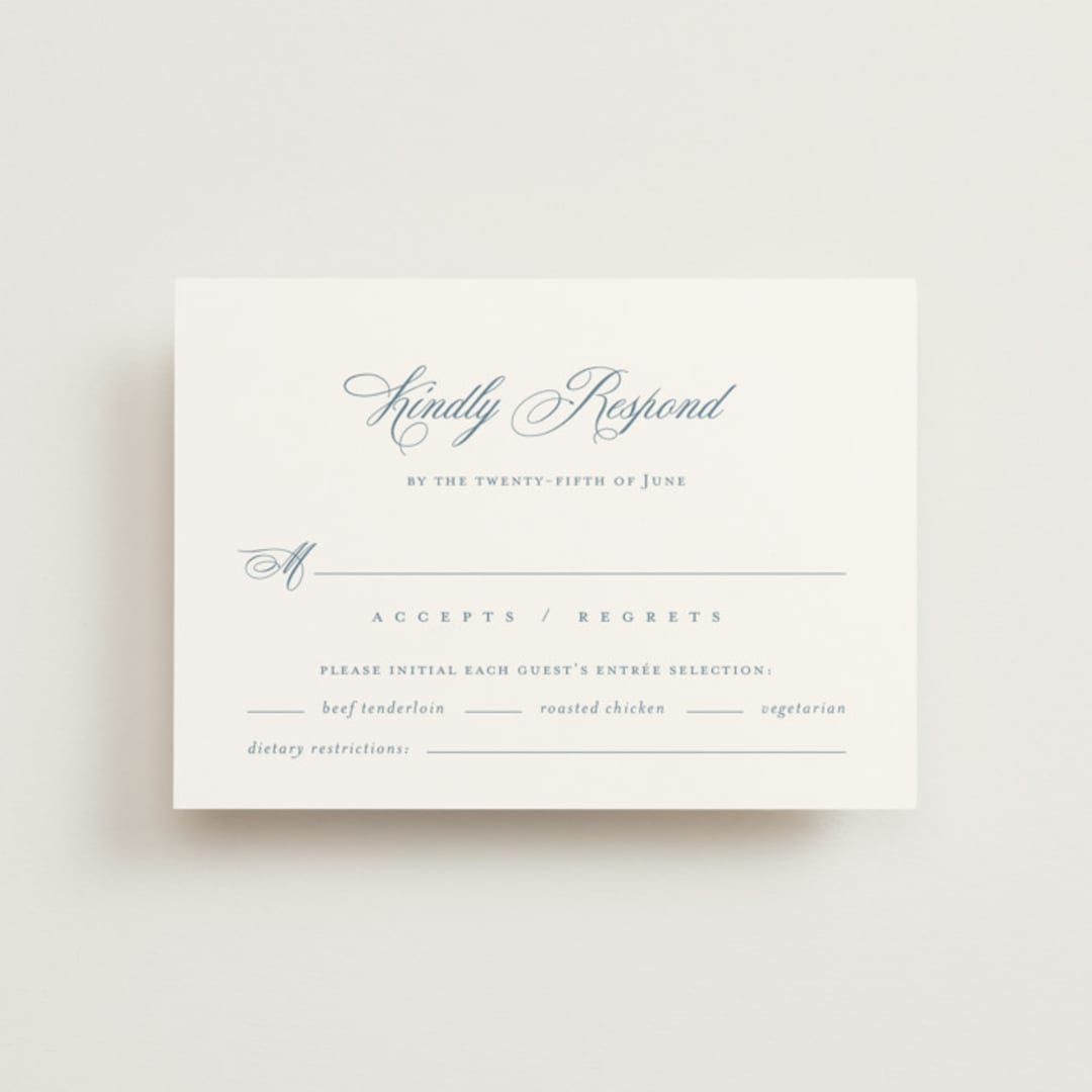 "Empire" - RSVP Postcards in Dusty Blue by Jennifer Postorino - Front