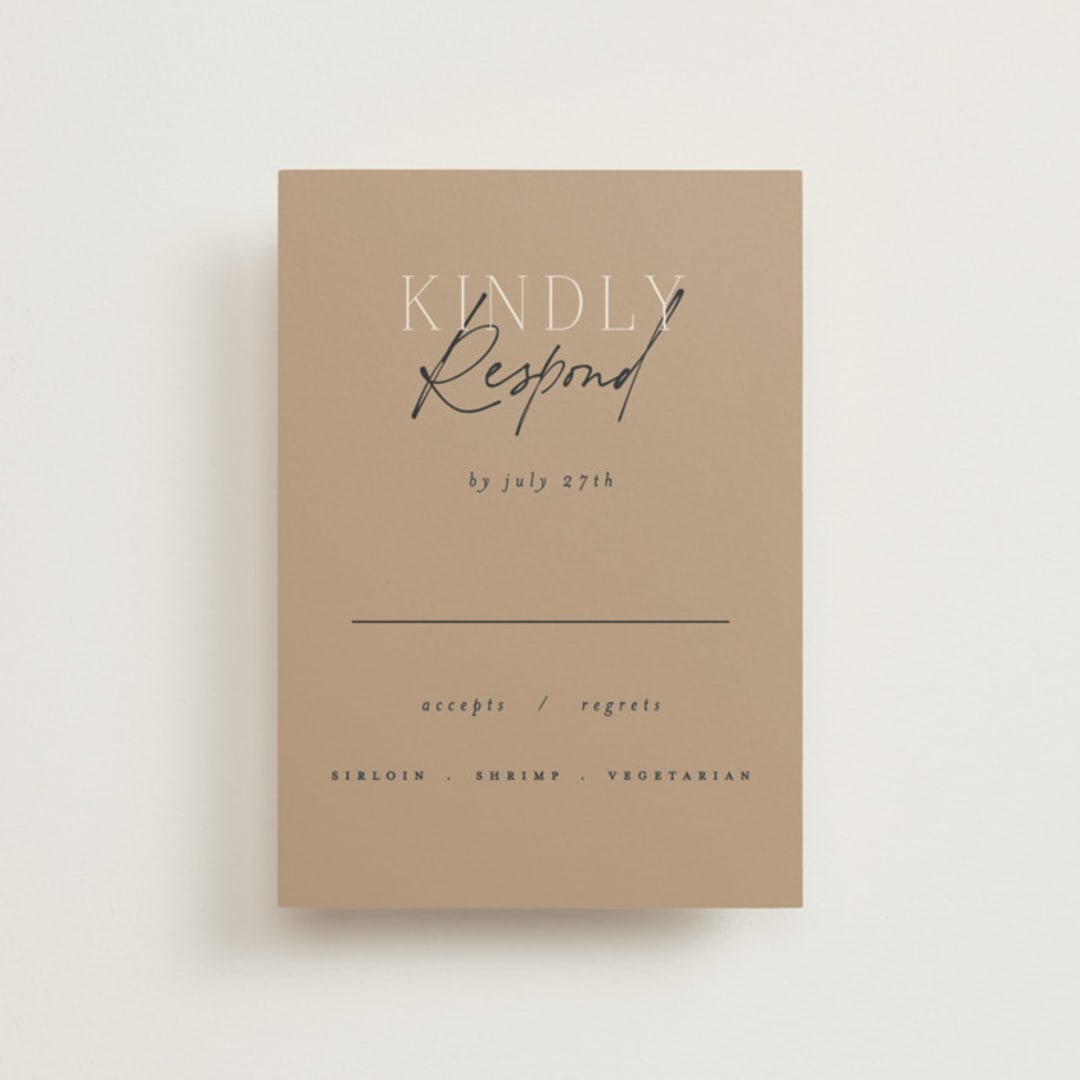 "Modern Traditionalist" - RSVP Postcards in Butterscotch by Morgan Kendall - Front