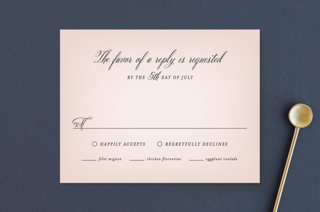 "Elegant Lace" - RSVP Postcards in Blush by Hooray Creative - Front