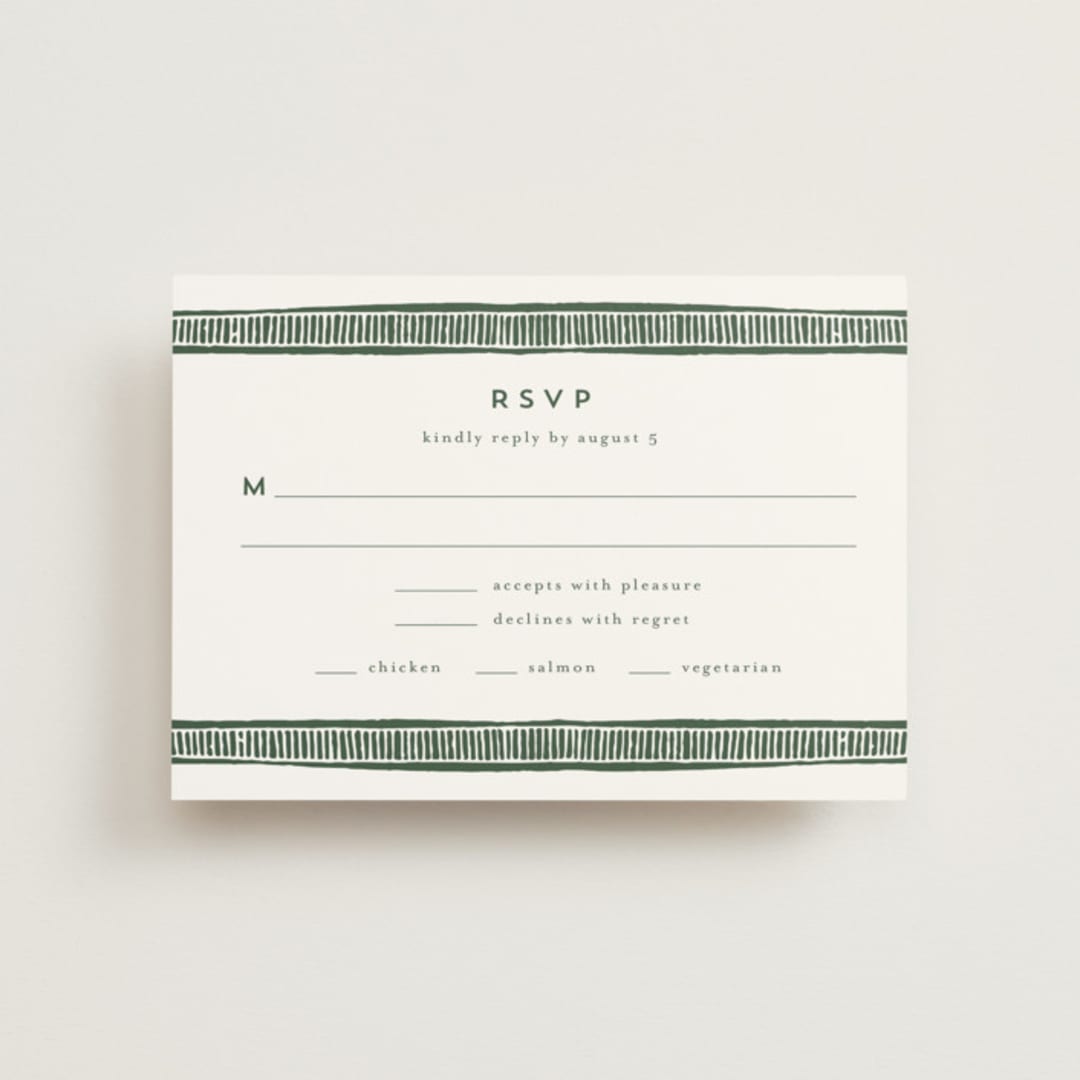 "Block Print Frame" - RSVP Postcards in Fern by Katharine Watson - Front