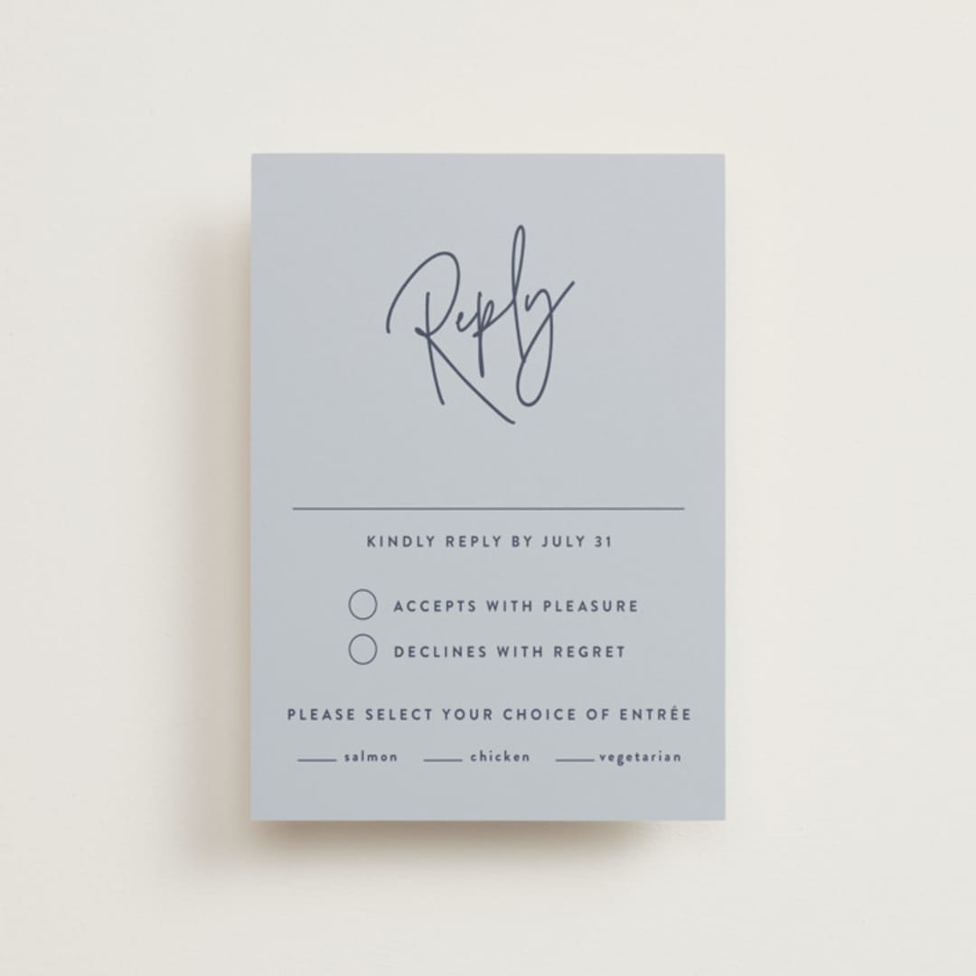 "Marked" - RSVP Postcards in Navy by JoAnn Jinks - Front
