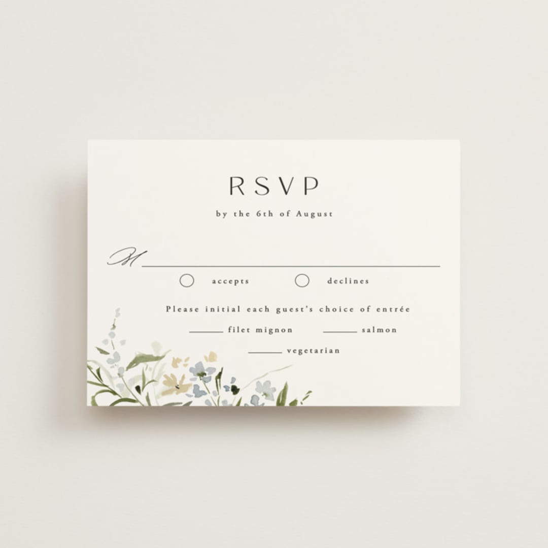 "Fleur" - RSVP Postcards in Lily by Everett Paper Goods - Front