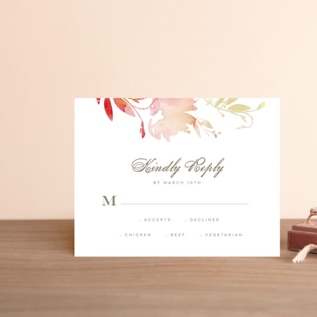 "Stately Florals" - RSVP Postcards in Poppy by Lori Wemple - Front