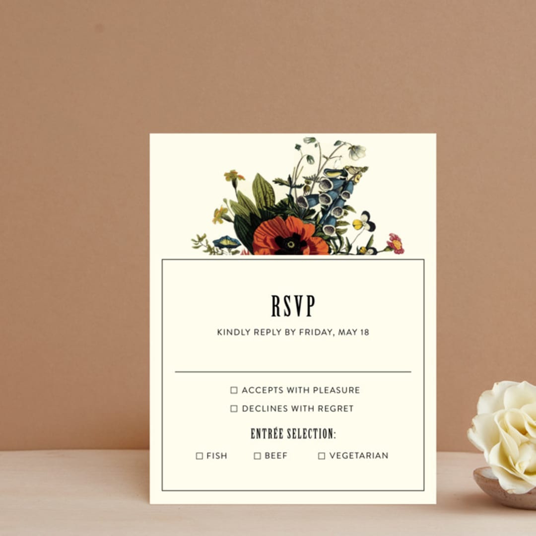 "Vintage Garden Invite" - RSVP Postcards in Vintage Beige by Alisa Wismer - Front