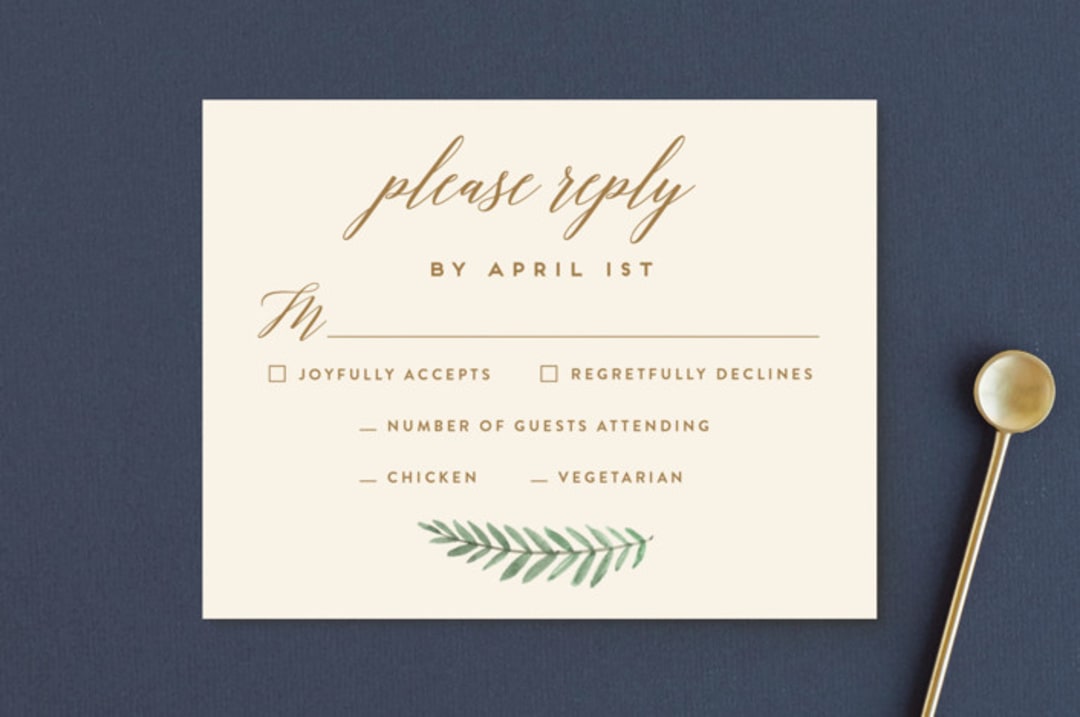 "Painted Ferns" - RSVP Postcards in Cream by Amy Kross - Front