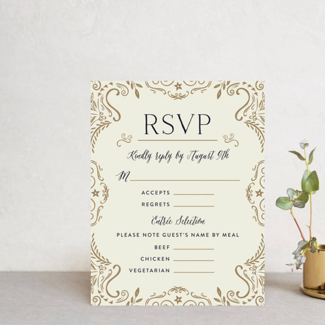 "Wedding Enchantment" - RSVP Postcards in Midnight by Chris Griffith - Front