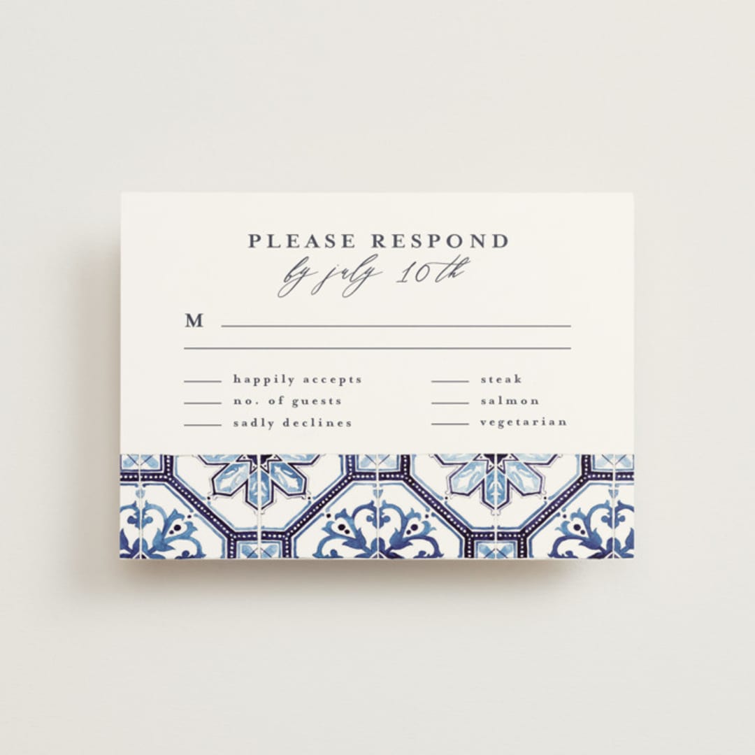 "watercolor azulejo" - RSVP Postcards in Azure by Anastasia Makarova - Front