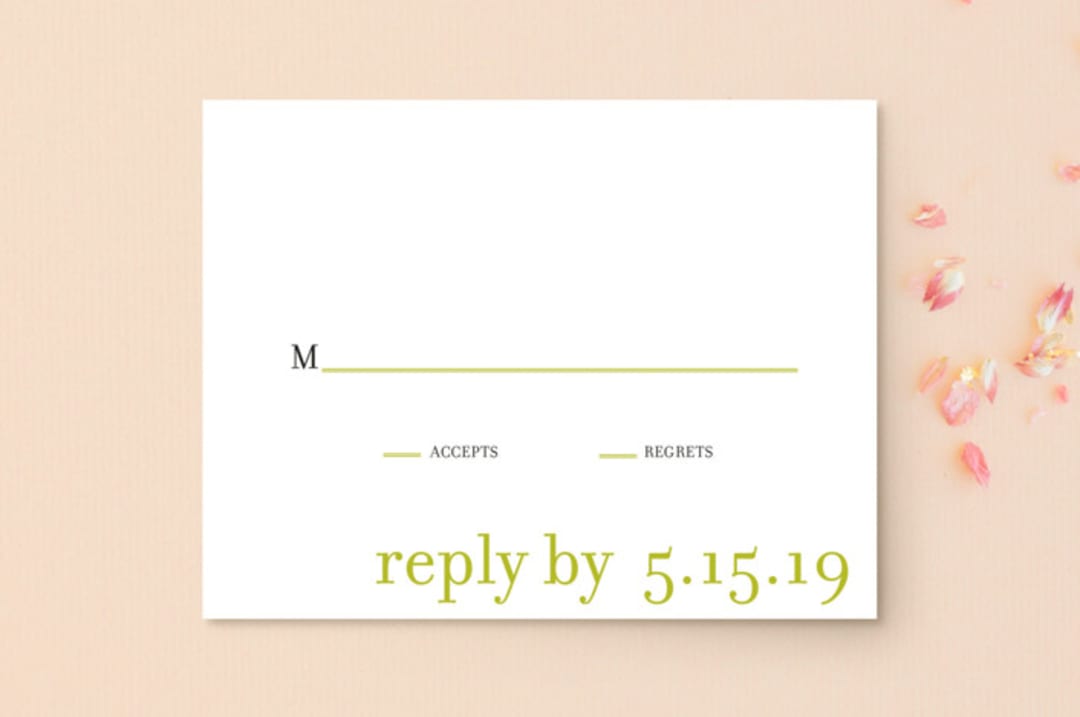 "float + celebrate" - RSVP Postcards in Celery by Float Paperie - Front