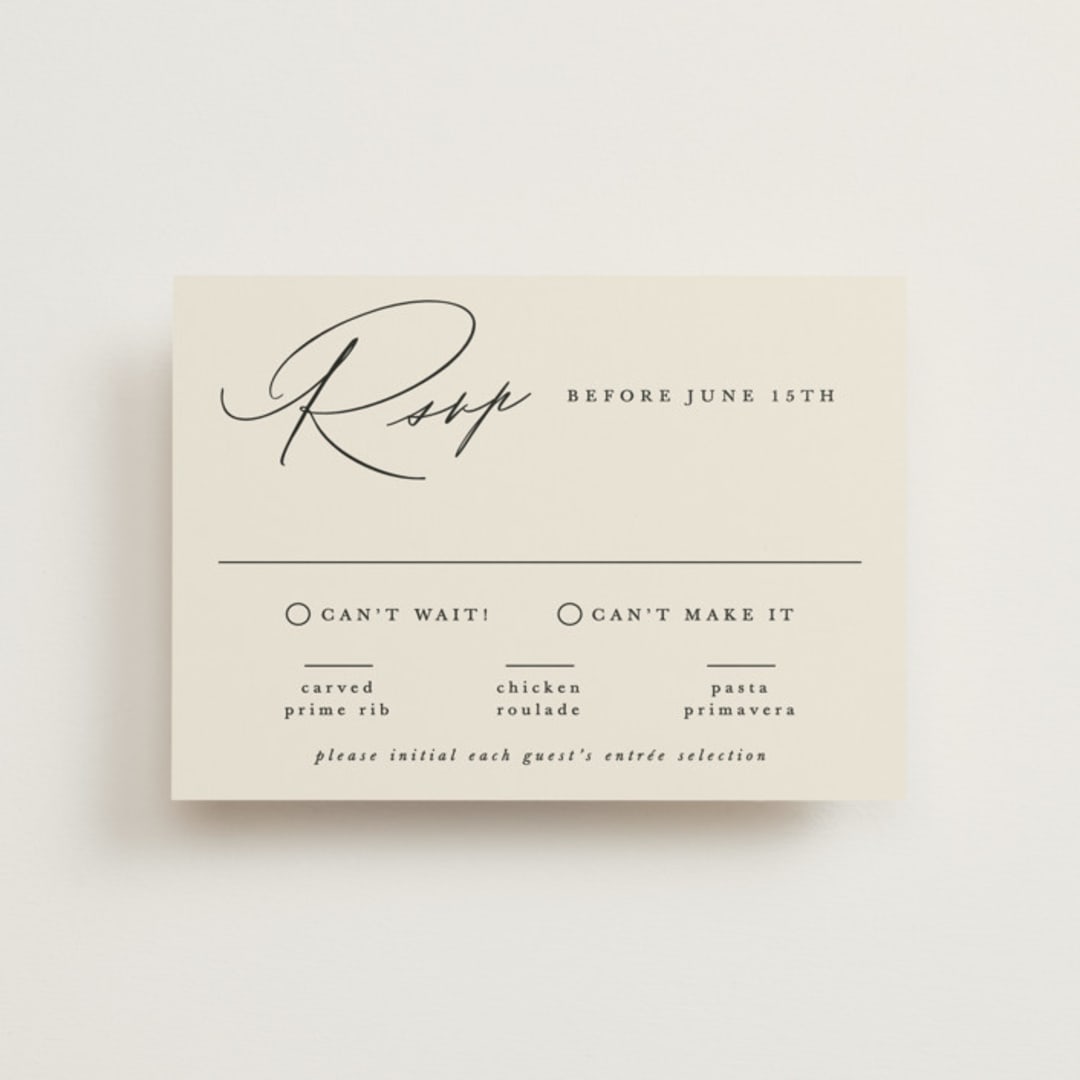 "Scripted Names" - RSVP Postcards in Ecru by Hooray Creative - Front