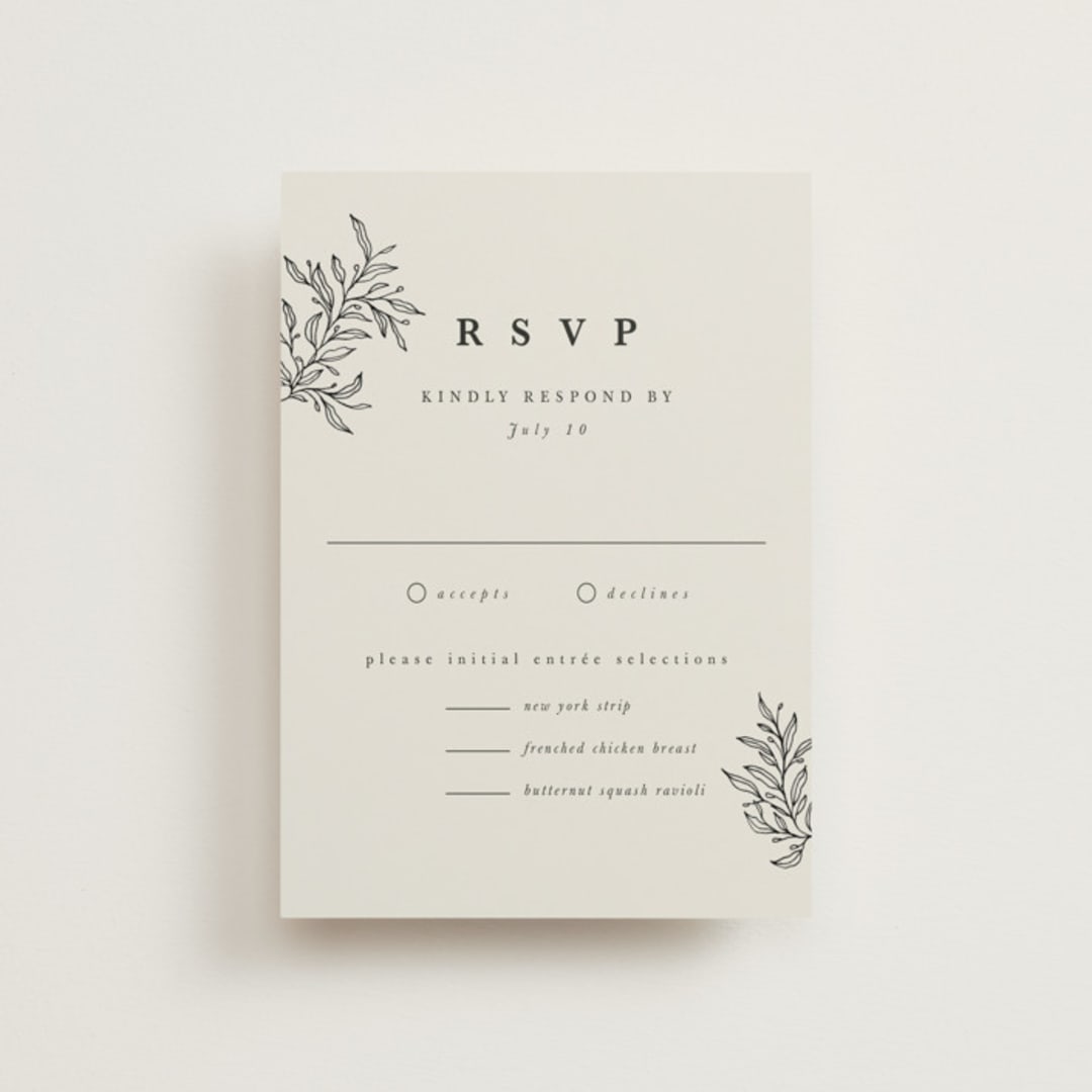 "leafy wreath" - RSVP Postcards in Cotton by Kate Ahn - Front